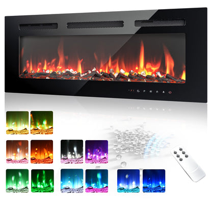 Wall Mounted Electric Fireplace with Flame Effect