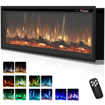Wall Mounted Electric Fireplace with Flame Effect