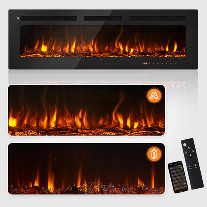 OneBlis Electric Fireplace, Adjustable Color Flame
