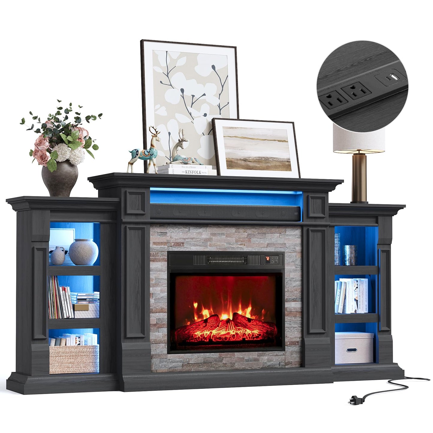 Electric Fireplace Mantel Surround Frame