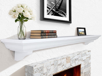 Rustic Fireplace Mantel Shelf with Decorative Corbels