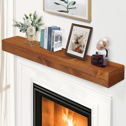 Handcrafted Rustic Wood Fireplace Mantel Shelf
