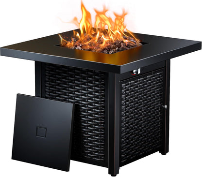 Outdoor Gas Fire Pit Table with Hidden Tank Storage