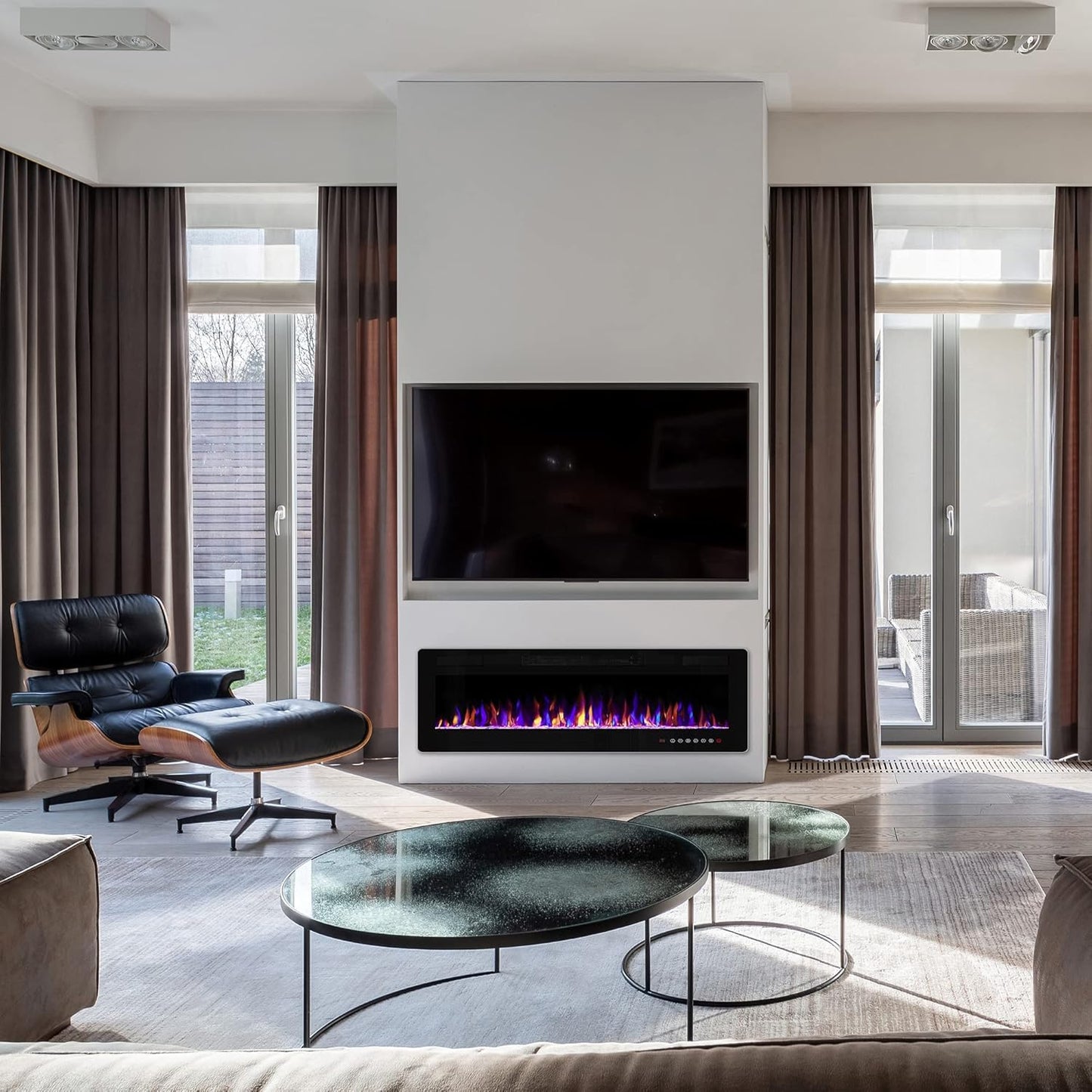 Recessed Wall Mounted Electric Fireplace