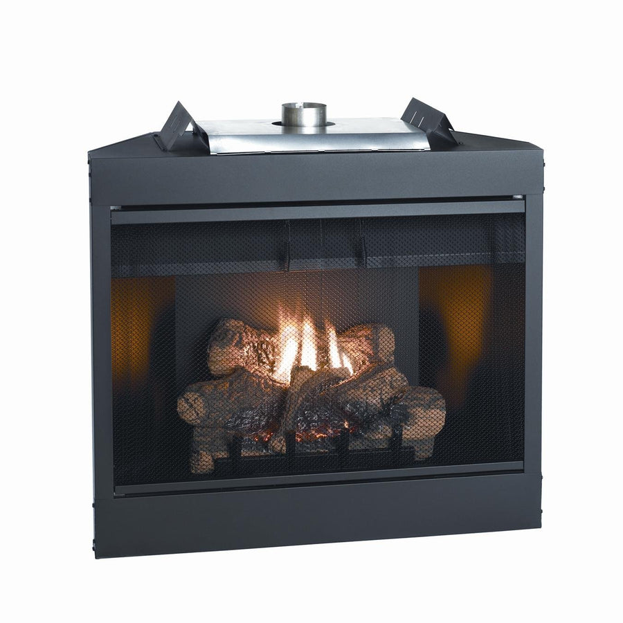 34 Inch Natural Gas B-Vent Fireplace with Louvers