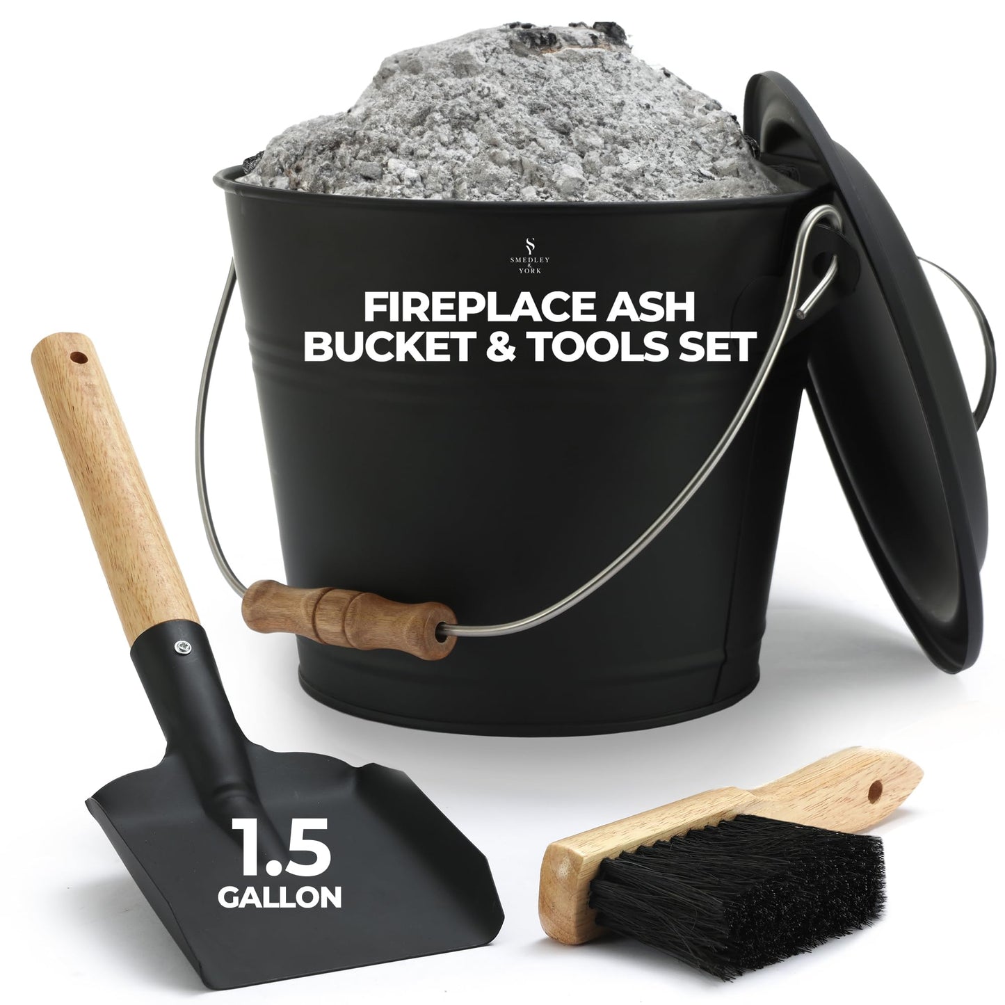 Coal and Ash Bucket with Handle and Lid