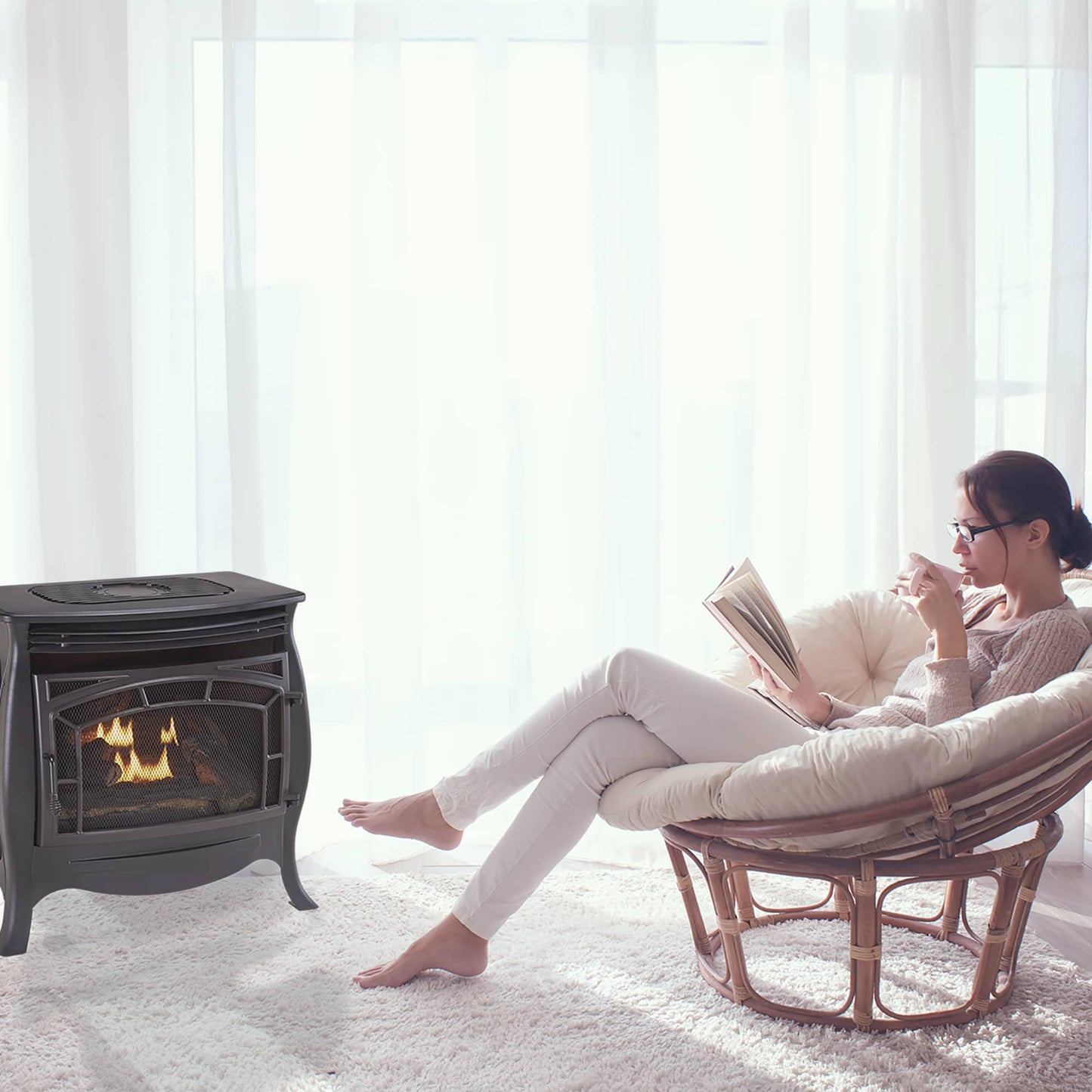 Ventless Dual Fuel Gas Stove with Remote Control