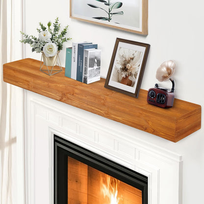 Handcrafted Rustic Wood Fireplace Mantel Shelf