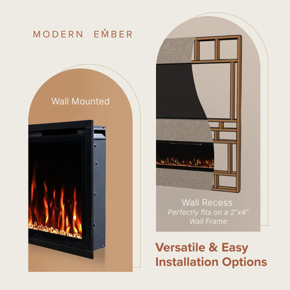 Slim Wall Mounted Electric Fireplace