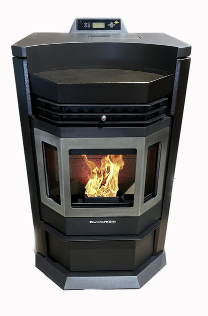 Pellet Stove with 80 lb Hopper and Stainless Trim