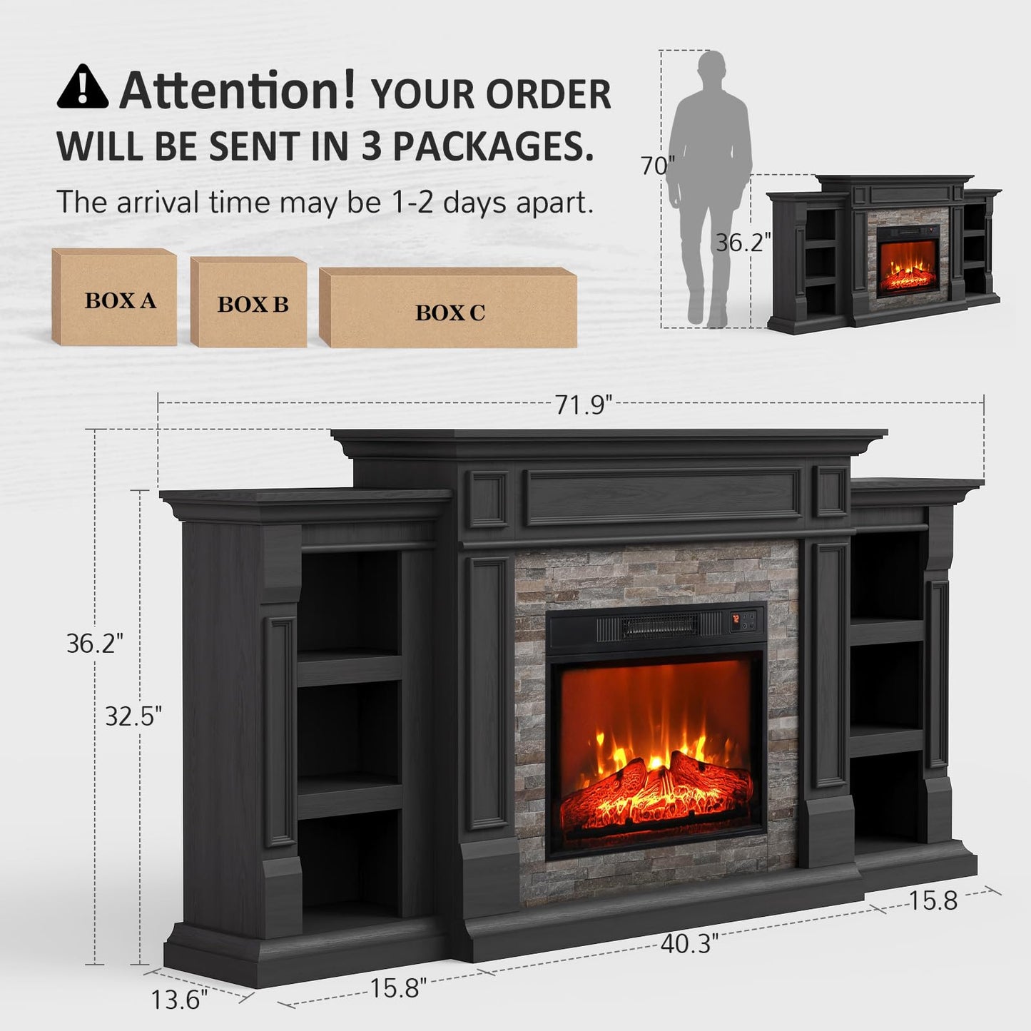 Electric Fireplace Mantel Surround Frame