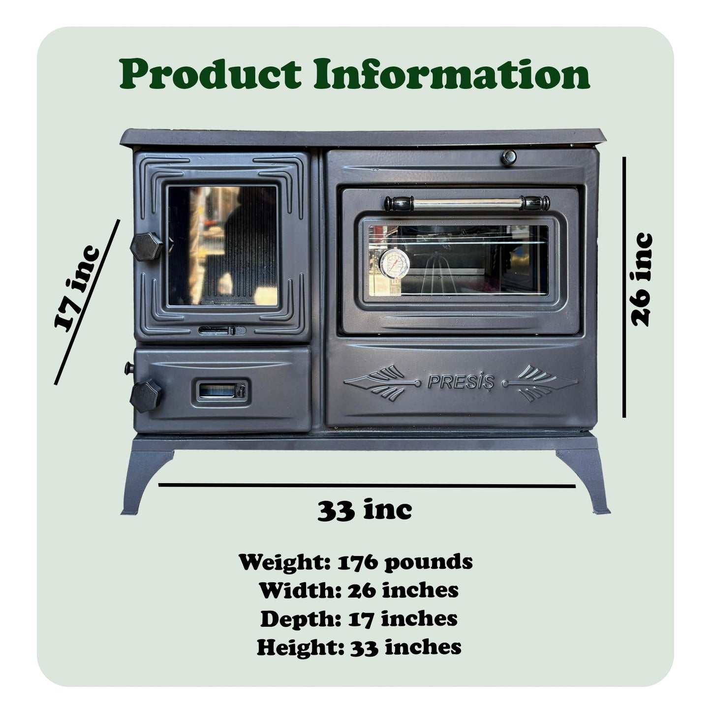 Cast Iron Stove Pipe Kit with Elbow Connector