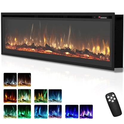 Wall Mounted Electric Fireplace with Flame Effect