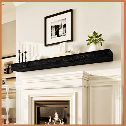 Natural Wood Fireplace Mantel Shelf Surround