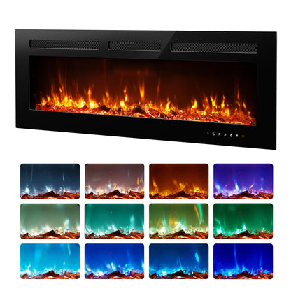 Wall Mounted Electric Fireplace with Flame Effect