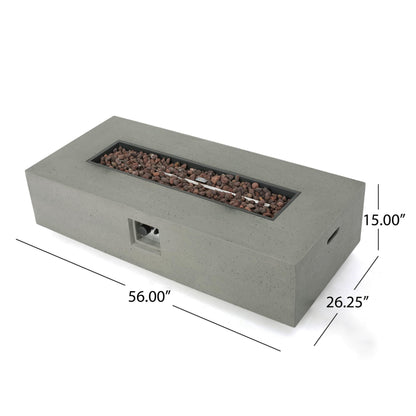 Outdoor Rectangular Fire Table with Tank Holder
