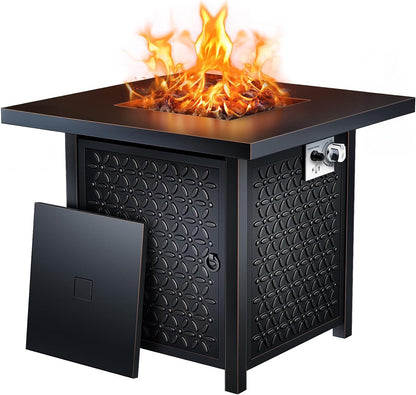 Outdoor Gas Fire Pit Table with Hidden Tank Storage
