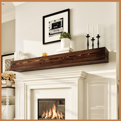 Natural Wood Fireplace Mantel Shelf Surround