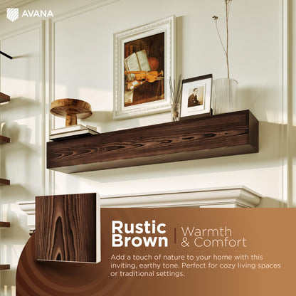 Natural Wood Fireplace Mantel Shelf Surround