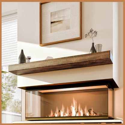 Natural Wood Fireplace Mantel Shelf Surround