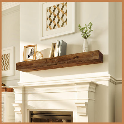 Natural Wood Fireplace Mantel Shelf Surround