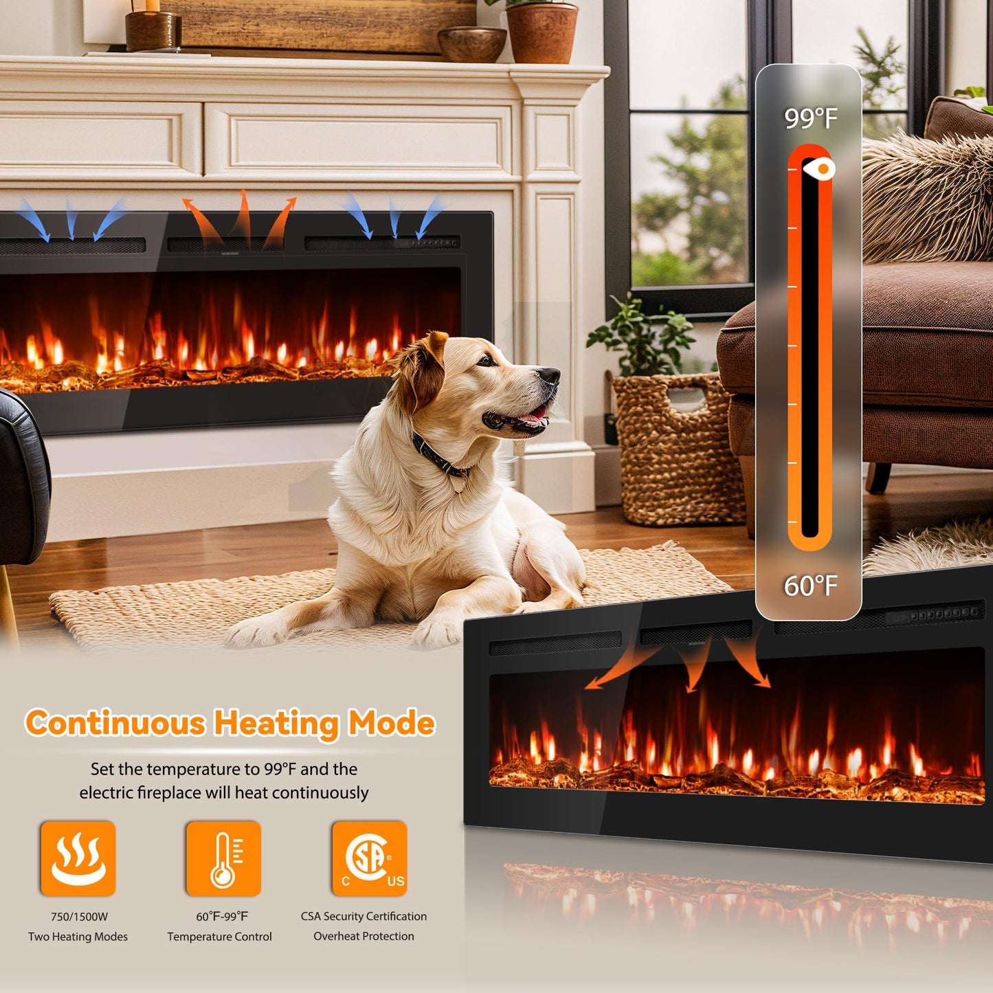 Modern Electric Fireplace Heater Insert