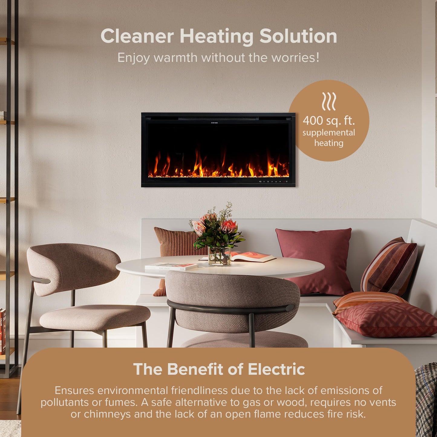 Slim Wall Mounted Electric Fireplace