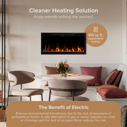 Slim Wall Mounted Electric Fireplace