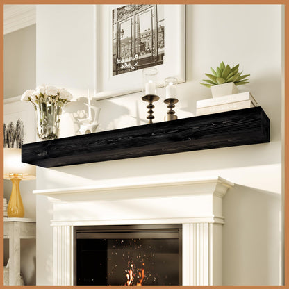 Natural Wood Fireplace Mantel Shelf Surround
