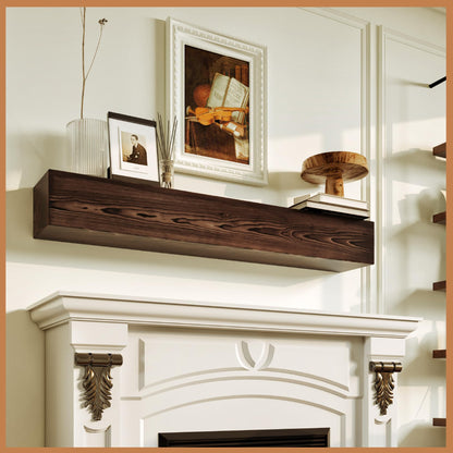 Natural Wood Fireplace Mantel Shelf Surround