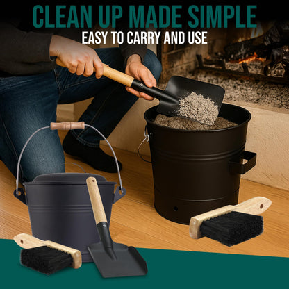 Coal and Ash Bucket with Handle and Lid