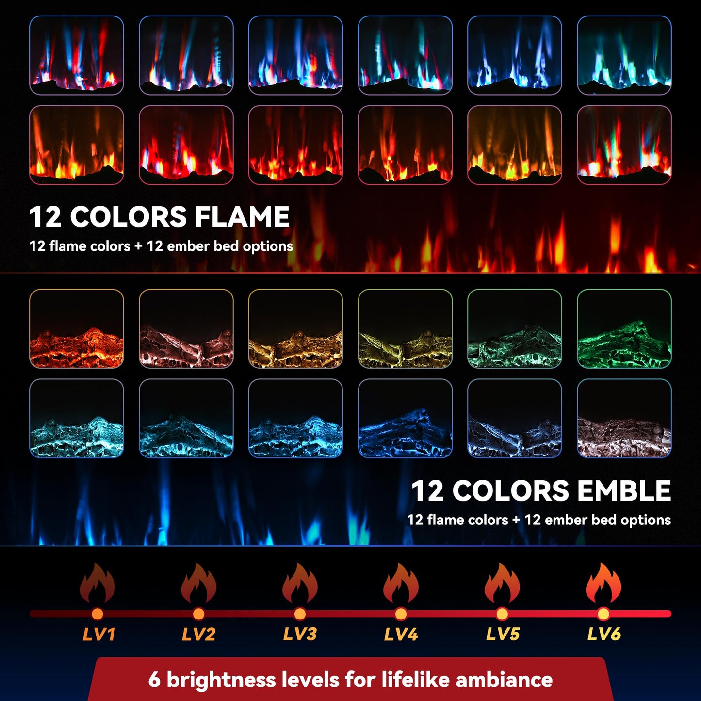 Modern Electric Fireplace Heater Insert