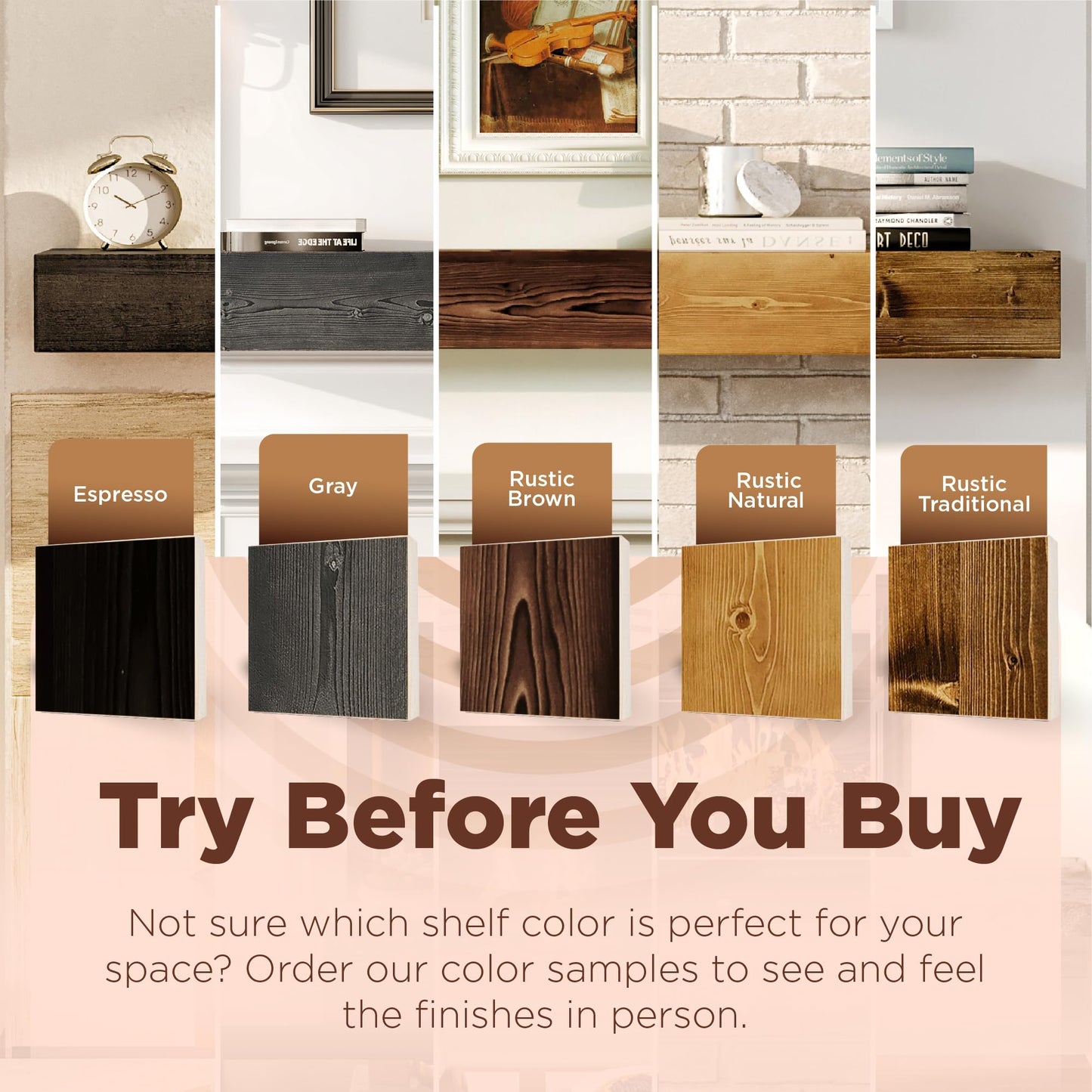 Natural Wood Fireplace Mantel Shelf Surround