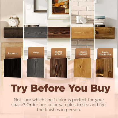 Natural Wood Fireplace Mantel Shelf Surround