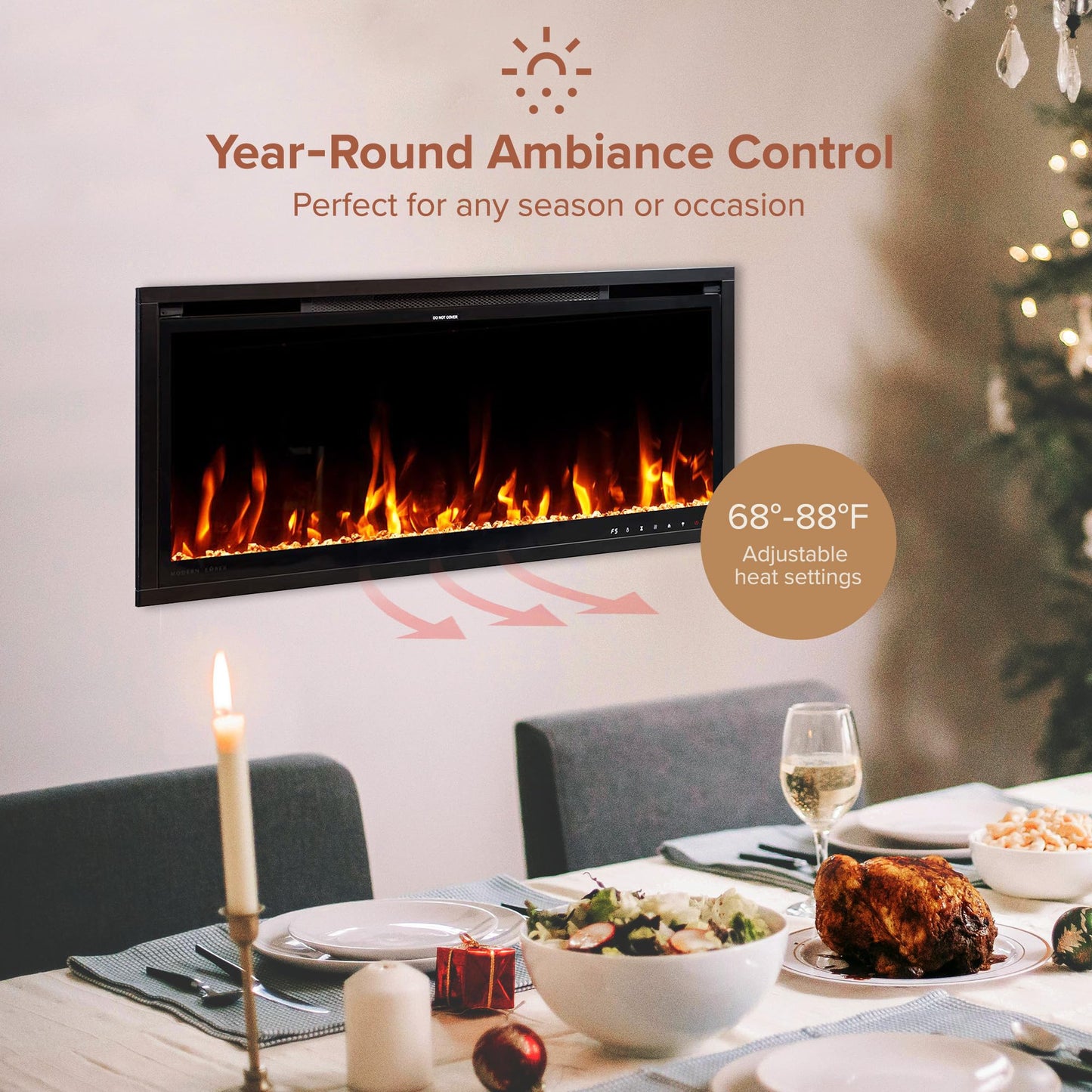 Slim Wall Mounted Electric Fireplace