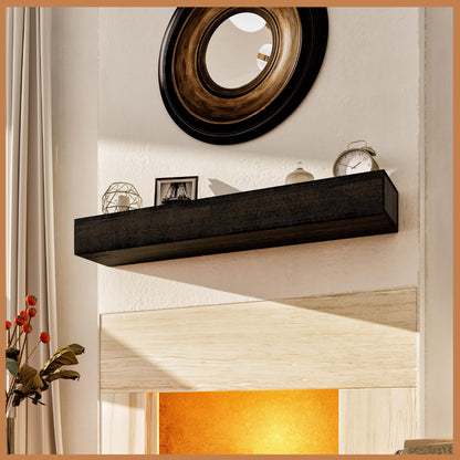 Natural Wood Fireplace Mantel Shelf Surround
