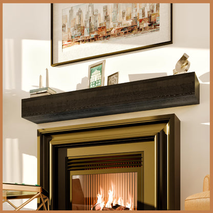 Natural Wood Fireplace Mantel Shelf Surround
