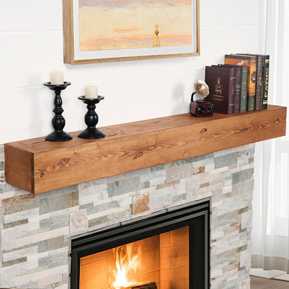Handcrafted Rustic Wood Fireplace Mantel Shelf