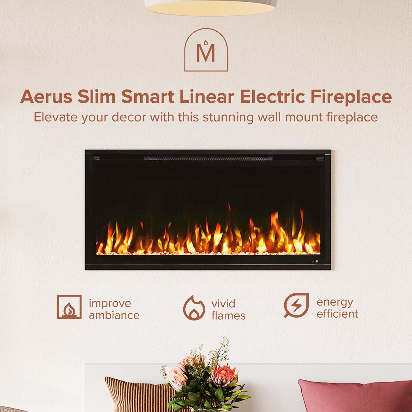 Slim Wall Mounted Electric Fireplace