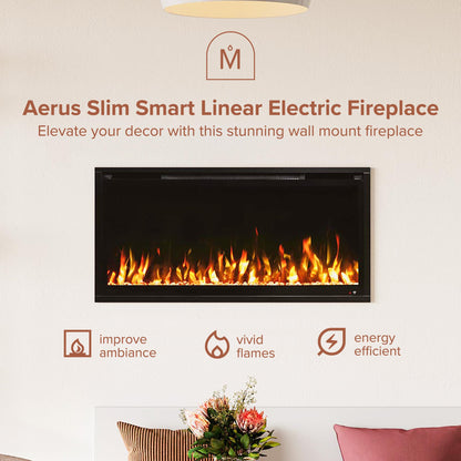 Slim Wall Mounted Electric Fireplace
