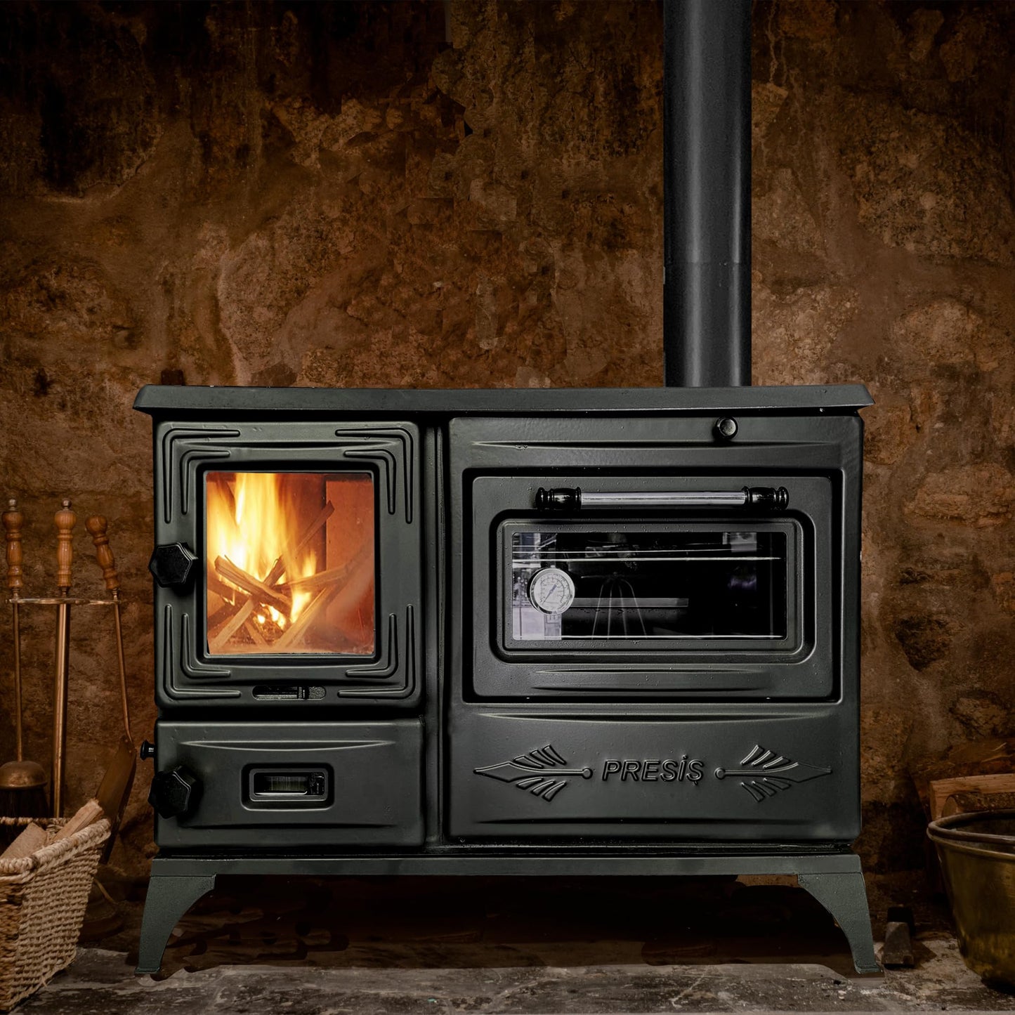 Cast Iron Stove Pipe Kit with Elbow Connector