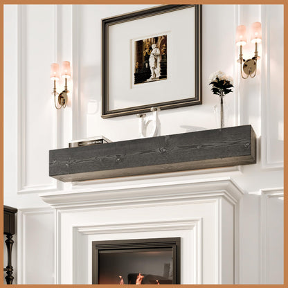 Natural Wood Fireplace Mantel Shelf Surround