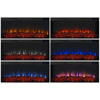 68" Electric Fireplace with Mantel and Remote Control